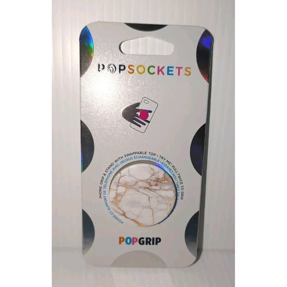 Popsockets Grip Stand with Swappable Top for Cell Phones Marble NEW